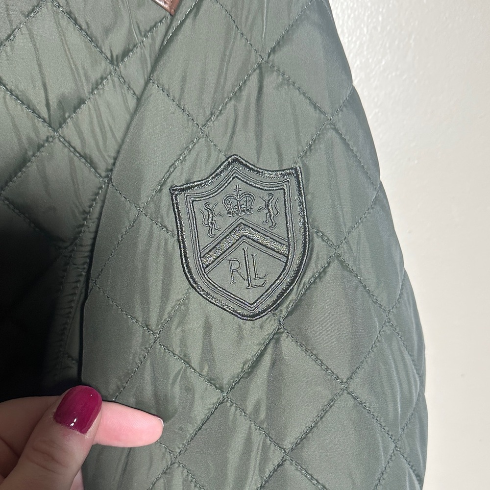 Ralph Lauren Women’s Medium Olive‎ Green Quilted Barn Jacket - Picture 8 of 10
